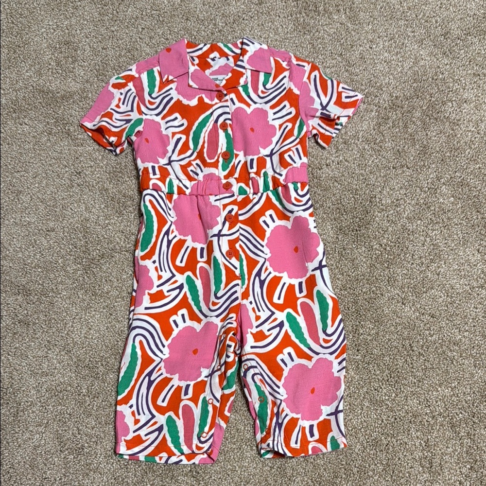 Diane Von Furstenberg for Target Pink & Green Romper Vibrant Floral Design NWOT